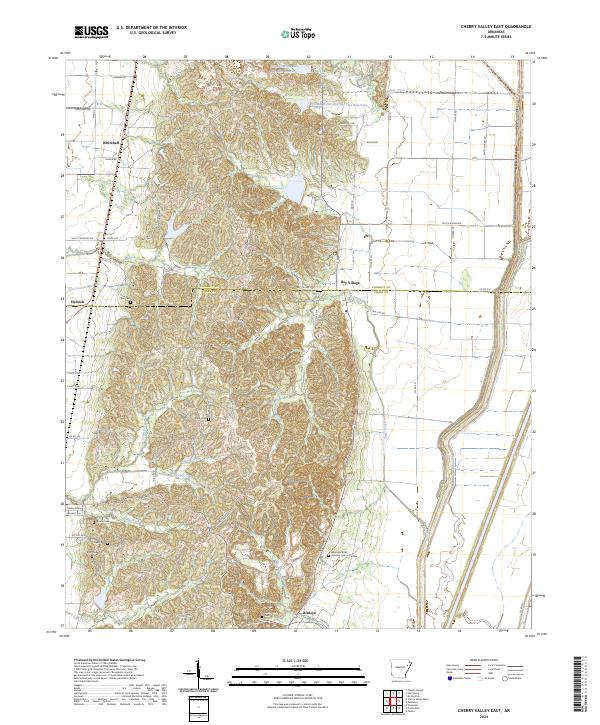 Cherry Valley East, AR — USGS 7.5-minute topo (2024)