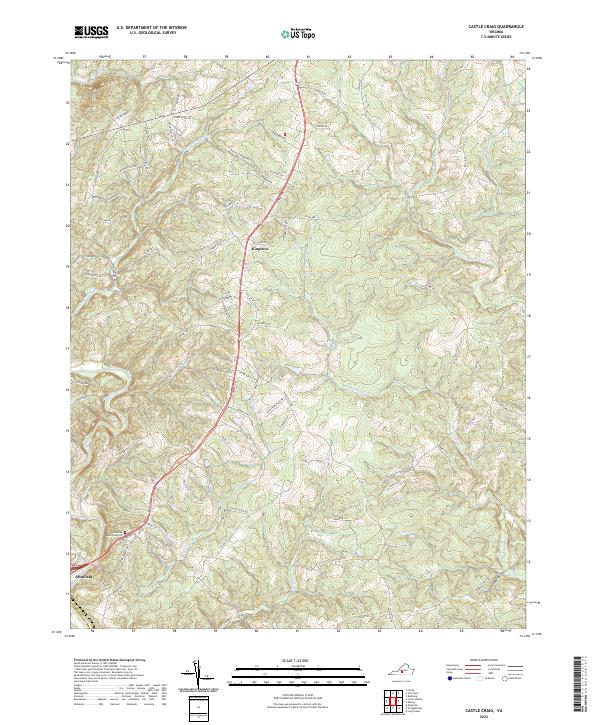 Castle Craig, VA — USGS 7.5-minute topo (2022)