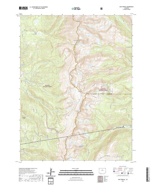 East Portal, CO — USGS 7.5-minute topo (2022)