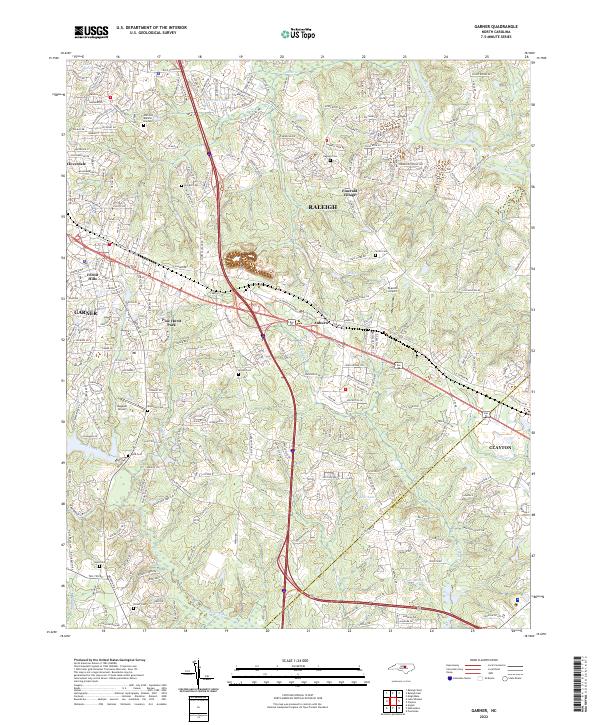 Garner, NC — USGS 7.5-minute topo (2022)