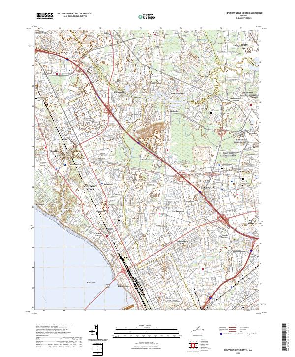 Newport News North, VA — USGS 7.5-minute topo (2022)