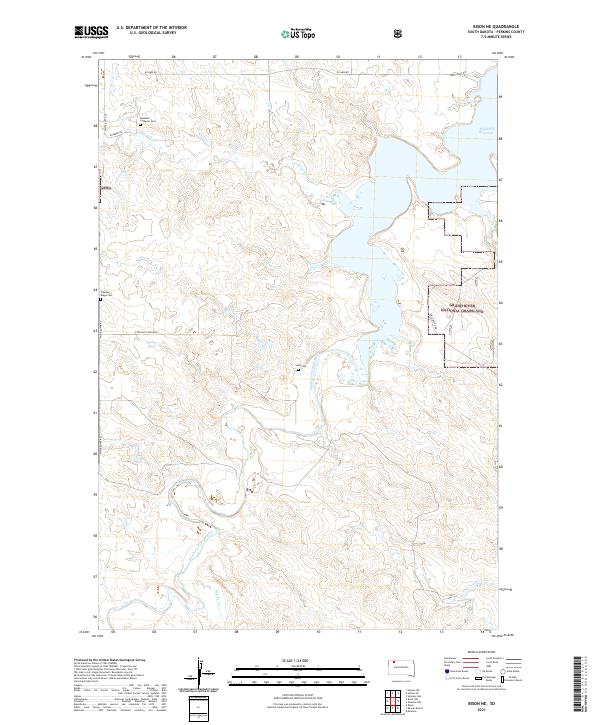 Bison NE, SD — USGS 7.5-minute topo (2021)