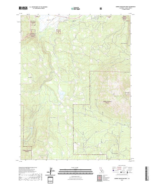 Burney Mountain West, CA — USGS 7.5-minute topo (2022)