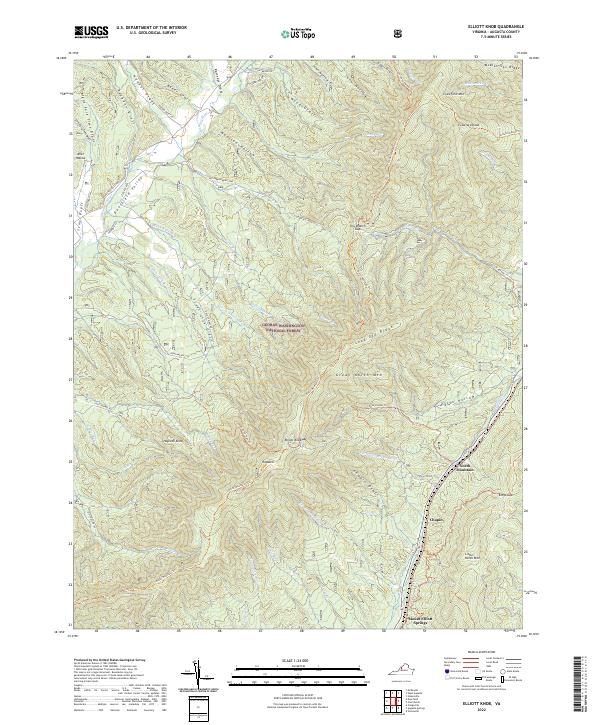 Elliott Knob, VA — USGS 7.5-minute topo (2022)