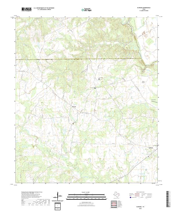 Elwood, TX — USGS 7.5-minute topo (2022)