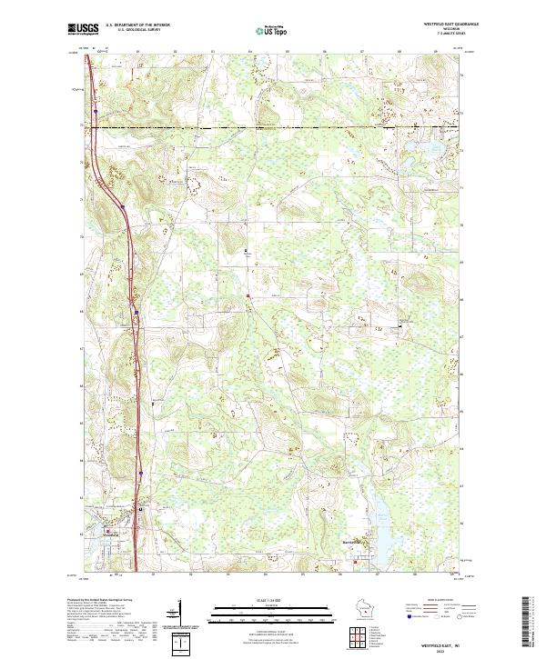 Westfield East, WI — USGS 7.5-minute topo (2022)
