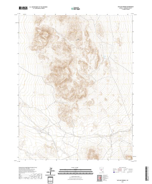 Outlaw Springs, NV — USGS 7.5-minute topo (2021)