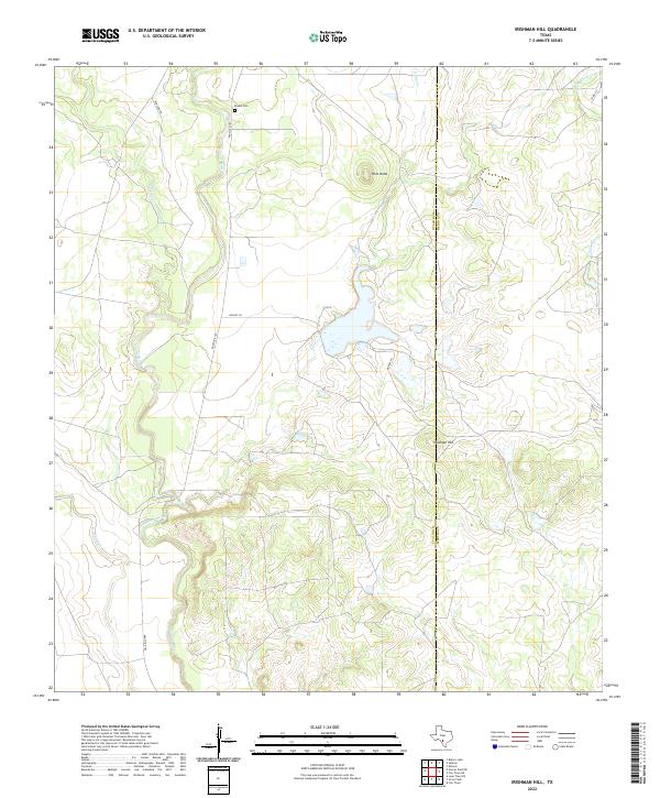 Irishman Hill, TX — USGS 7.5-minute topo (2022)