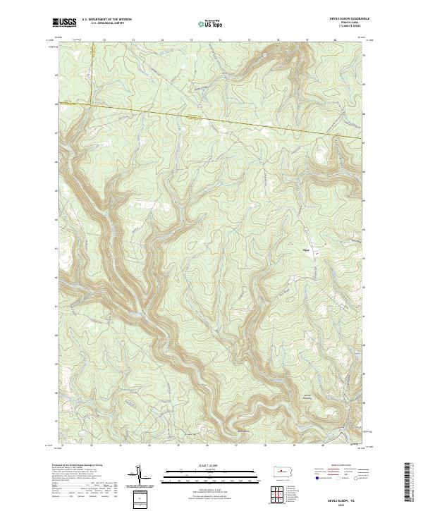 Devils Elbow, PA — USGS 7.5-minute topo (2023)