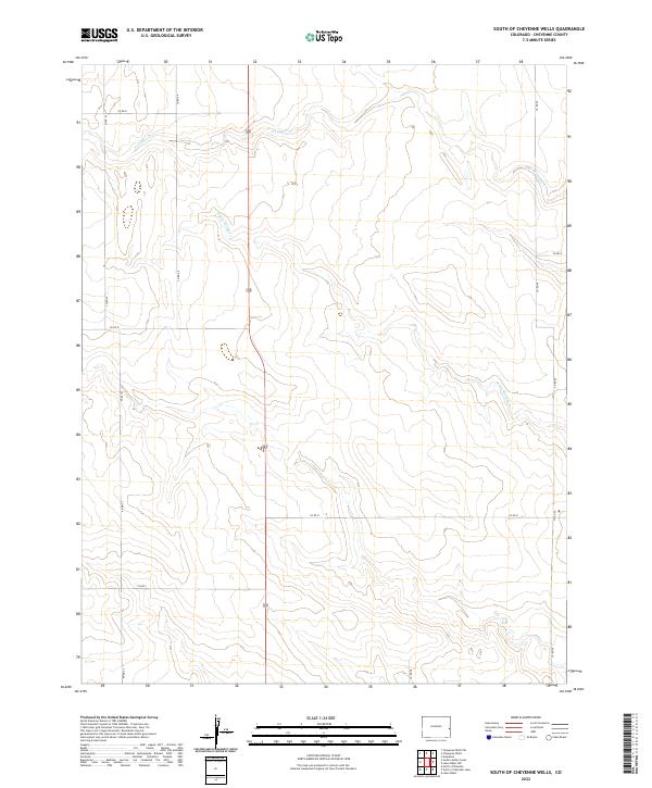 South of Cheyenne Wells, CO — USGS 7.5-minute topo (2022)