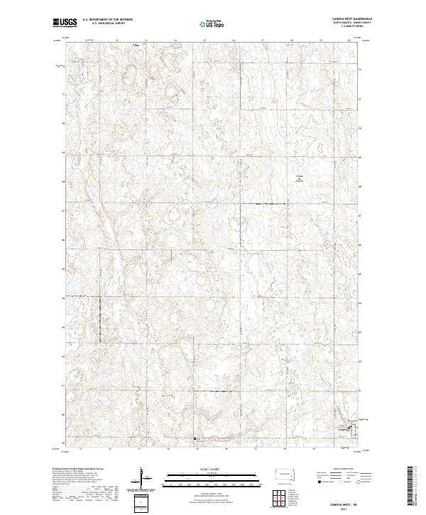 Canova West, SD — USGS 7.5-minute topo (2021)
