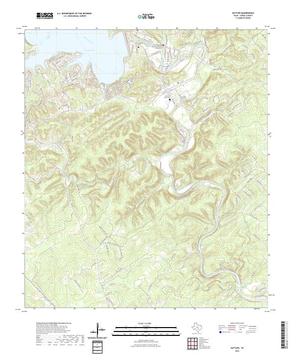 Sattler, TX — USGS 7.5-minute topo (2022)