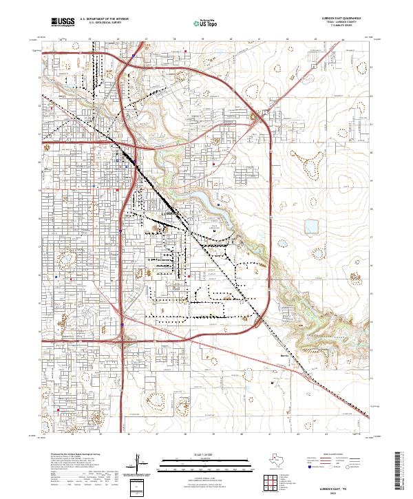 Lubbock East, TX — USGS 7.5-minute topo (2022)