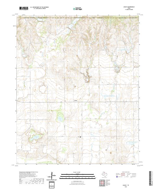 Lesley, TX — USGS 7.5-minute topo (2022)