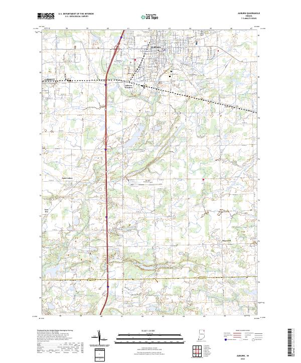 Auburn, IN — USGS 7.5-minute topo (2022)