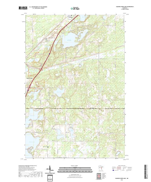 Hanging Horn Lake, MN — USGS 7.5-minute topo (2022)