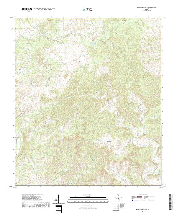 Bull Waterhole, TX — USGS 7.5-minute topo (2022)