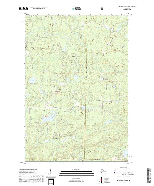 McCaslin Mountain, WI — USGS 7.5-minute topo (2022)