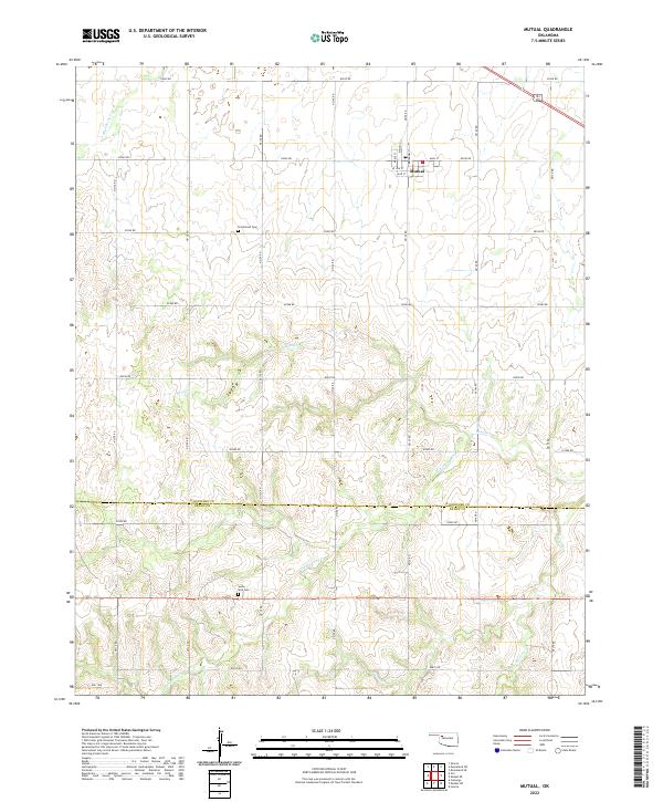 Mutual, OK — USGS 7.5-minute topo (2022)