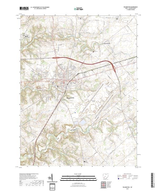 Wilmington, OH — USGS 7.5-minute topo (2023)