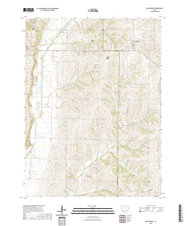 New Market, IA — USGS 7.5-minute topo (2022)