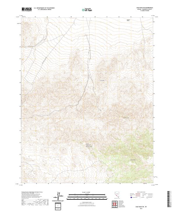 Lida Wash SW, NV — USGS 7.5-minute topo (2021)