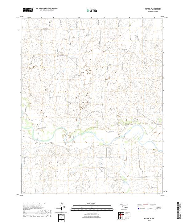 Mocane SE, OK — USGS 7.5-minute topo (2022)