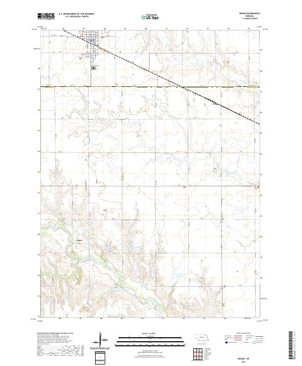 Edgar, NE — USGS 7.5-minute topo (2021)
