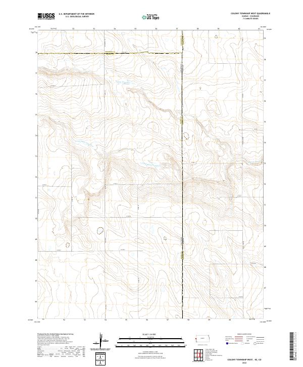 Colony Township West, KS-CO — USGS 7.5-minute topo (2022)
