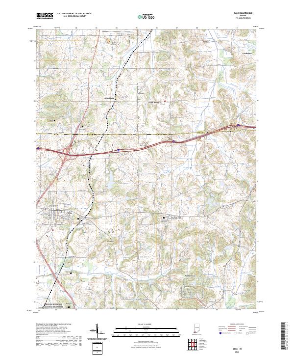 Dale, IN — USGS 7.5-minute topo (2022)