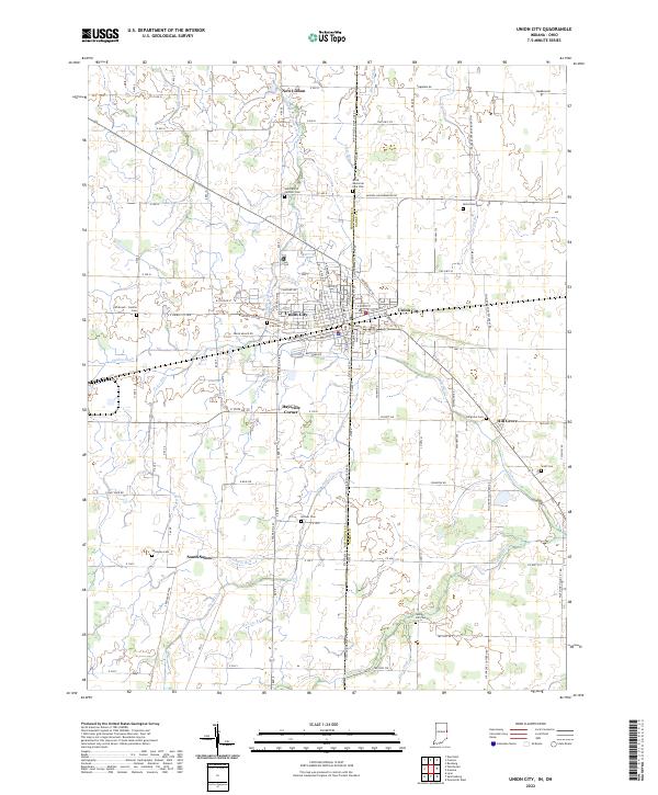 Union City, IN-OH — USGS 7.5-minute topo (2022)