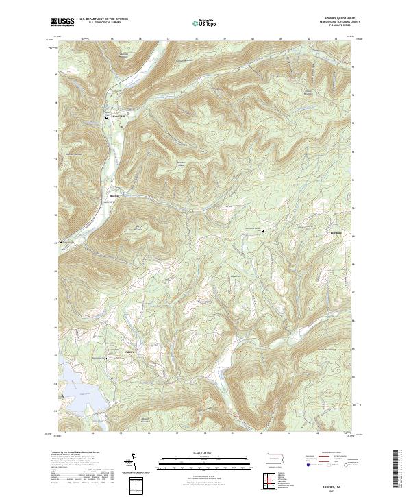 Bodines, PA — USGS 7.5-minute topo (2023)