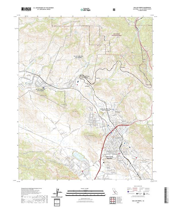 San Luis Obispo, CA — USGS 7.5-minute topo (2021)