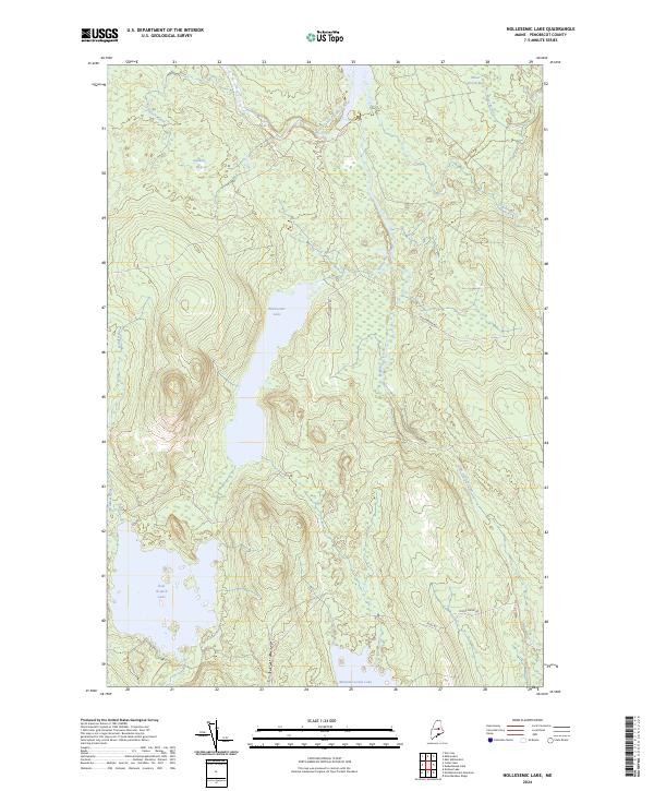 Nollesemic Lake, ME — USGS 7.5-minute topo (2024)