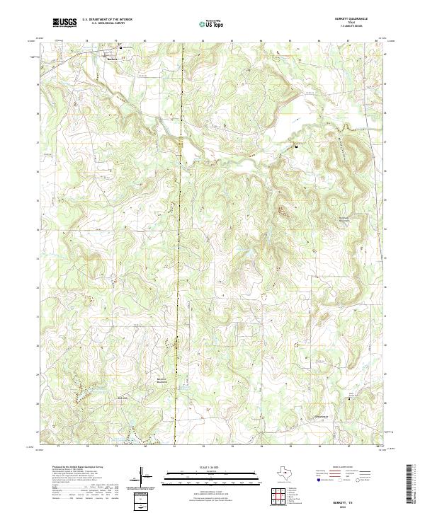Burkett, TX — USGS 7.5-minute topo (2022)