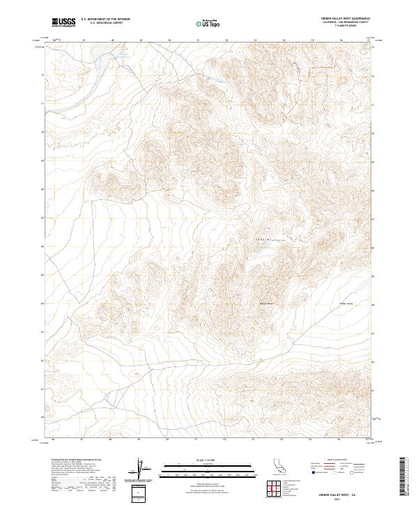Hidden Valley West, CA — USGS 7.5-minute topo (2021)