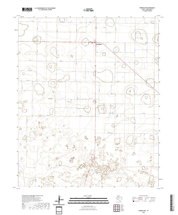 Springlake, TX — USGS 7.5-minute topo (2022)