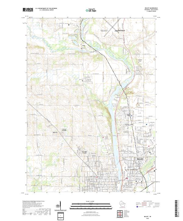 Beloit, WI — USGS 7.5-minute topo (2022)