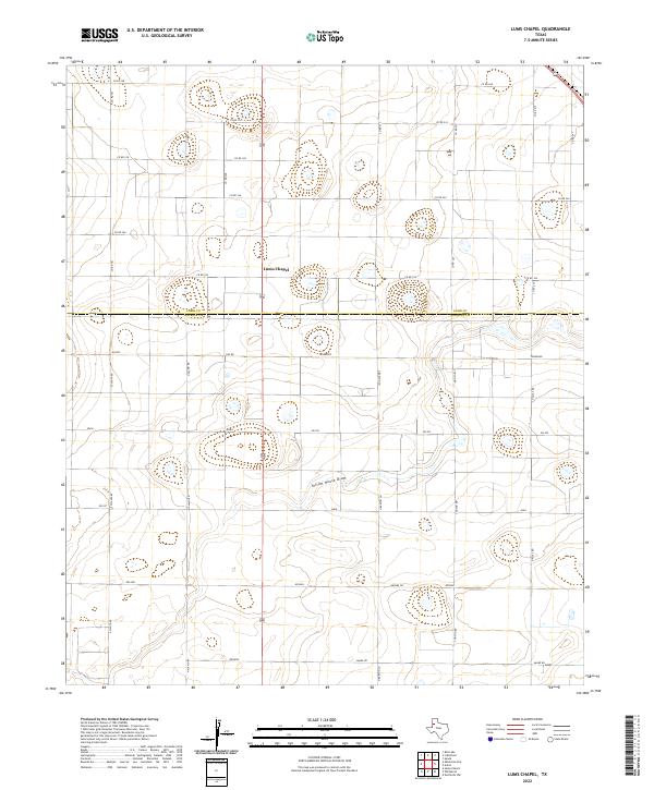 Lums Chapel, TX — USGS 7.5-minute topo (2022)