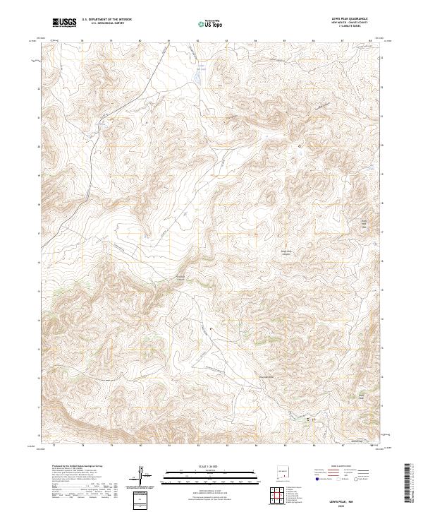 Lewis Peak, NM — USGS 7.5-minute topo (2023)