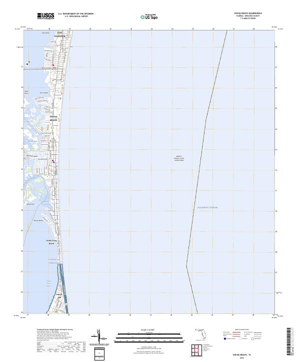 Cocoa Beach, FL — USGS 7.5-minute topo (2024)