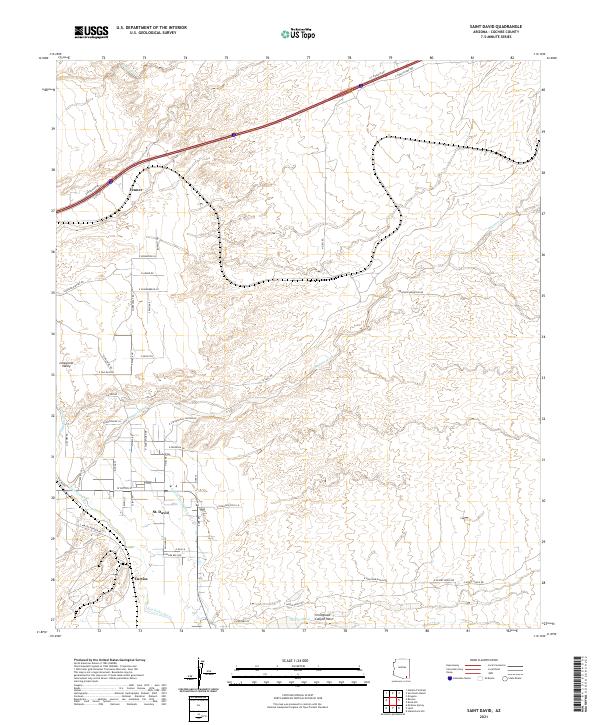 Saint David, AZ — USGS 7.5-minute topo (2021)