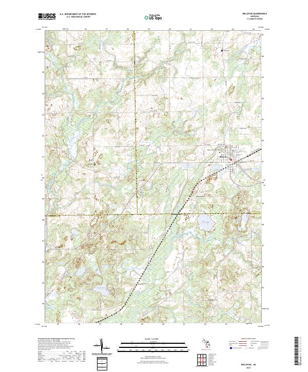 Bellevue, MI — USGS 7.5-minute topo (2023)