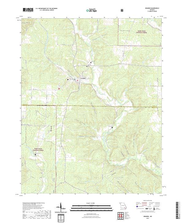 Grandin, MO — USGS 7.5-minute topo (2021)