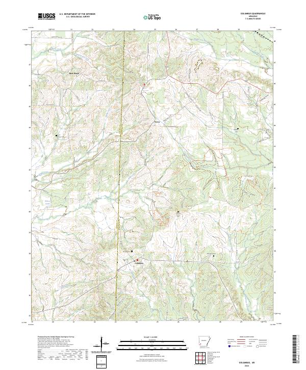 Columbus, AR — USGS 7.5-minute topo (2024)