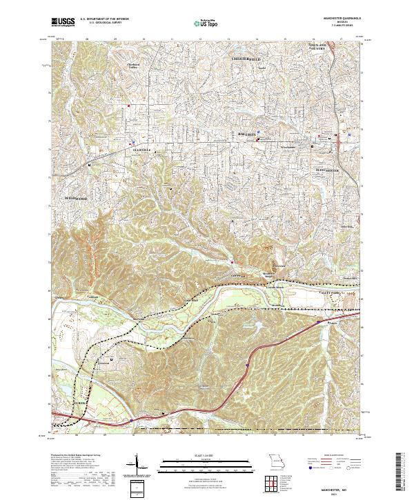 Manchester, MO — USGS 7.5-minute topo (2021)