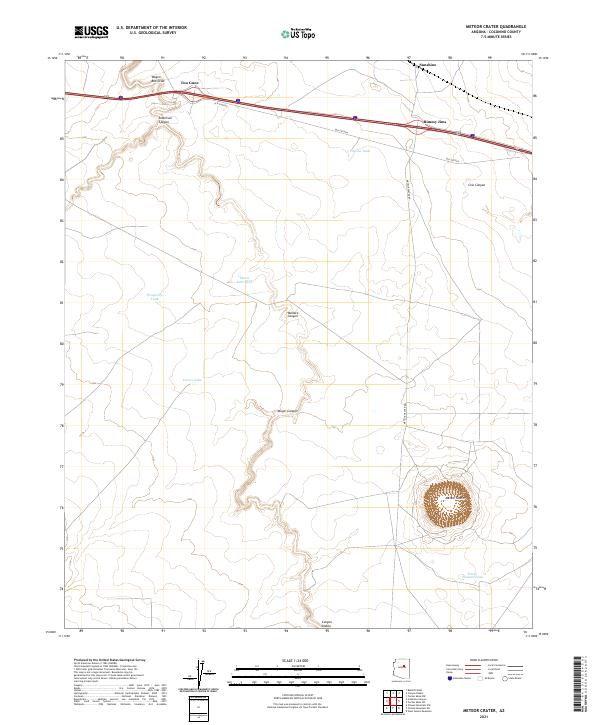 Meteor Crater, AZ — USGS 7.5-minute topo (2021)