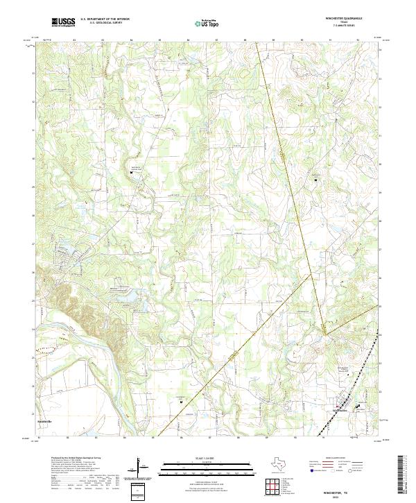 Winchester, TX — USGS 7.5-minute topo (2022)