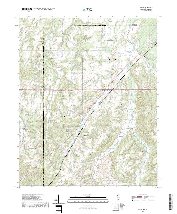 Lamar, MS-TN — USGS 7.5-minute topo (2024)