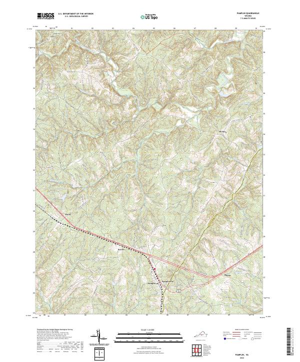 Pamplin, VA — USGS 7.5-minute topo (2022)